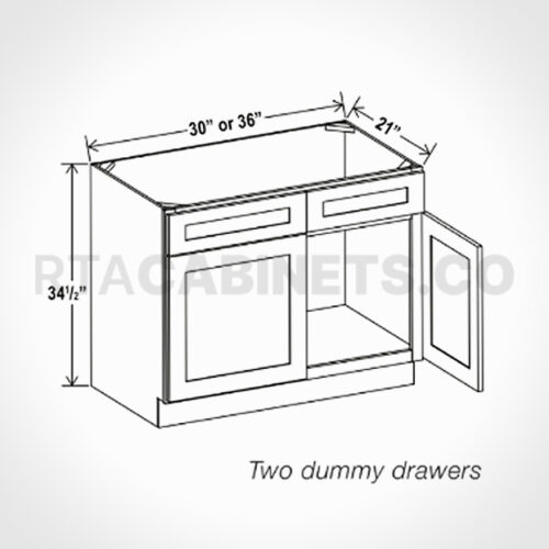 Charleston White Raised Panel Double Vanity Sink Base Cabinet, rta cabinets