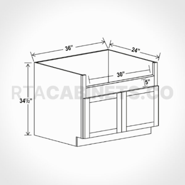 Charleston White Raised Panel Farmhouse Sink Base, rta cabinets