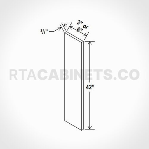 Charleston White Raised Panel Filler, rta cabinets