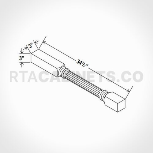 Charleston White Raised Panel Fluted Decorative Leg, rta cabinets