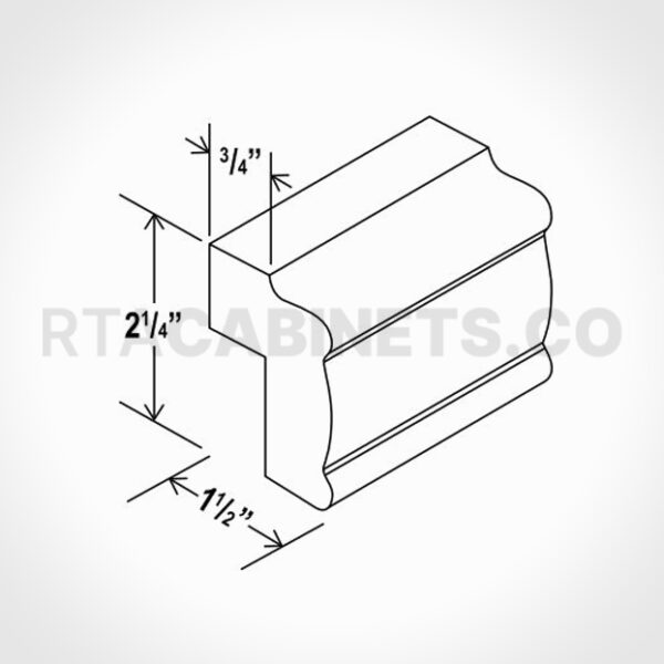 Charleston White Raised Panel Light Rail Moulding, rta cabinets