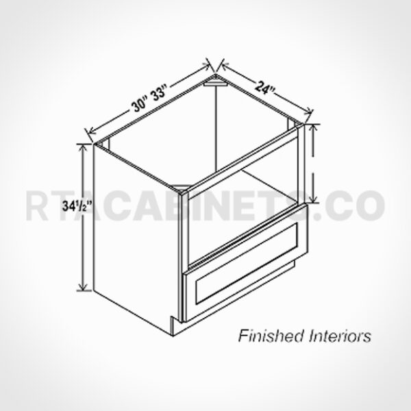 Charleston White Raised Panel Microwave Base Cabinet, rta cabinets