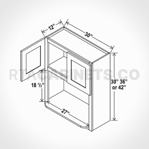 Charleston White Raised Panel Microwave Cabinet, rta cabinets