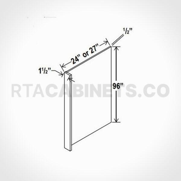 Charleston White Raised Panel Refrigerator End Panel, rta cabinets