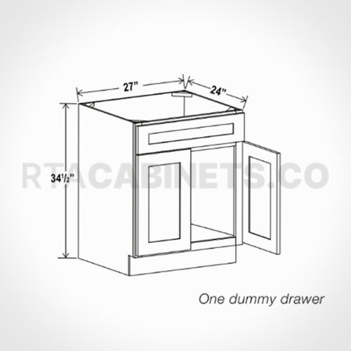 Charleston White Raised Panel Sink Base 27, rta cabinets