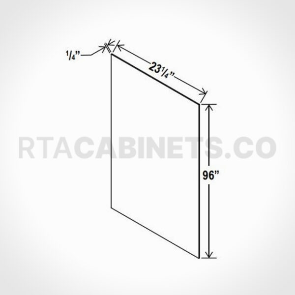 Charleston White Raised Panel Tall Skin Veneer Panel, rta cabinet