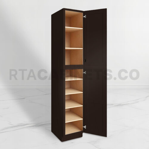 Brown Shaker 18 W Utility Pantry Cabinet, rta cabinets, brown kitchen cabinets, pantry cabinets, wholesale cabinets