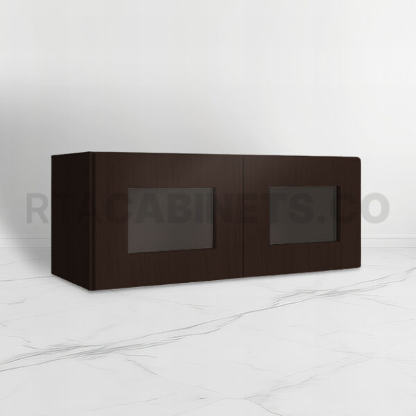 Brown Shaker 12 H Double Door Wall Cabinet with Glass Doors, rta cabinets, rta cabinet