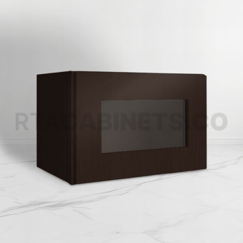 Brown Shaker 12 H Single Door Wall Cabinet with Glass Door, rta cabinets, rta cabinet