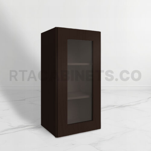 Brown Shaker 30 H Single Door Wall Cabinet with Glass Door, rta cabinets, rta cabinet