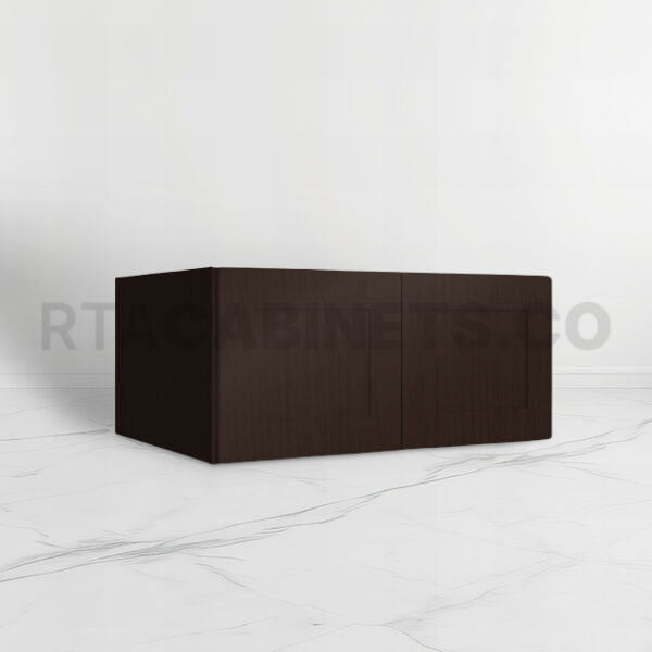 Brown Shaker 30 W Refrigerator Wall Cabinet, brown kitchen cabinets, rta cabinets, wholesale cabinets