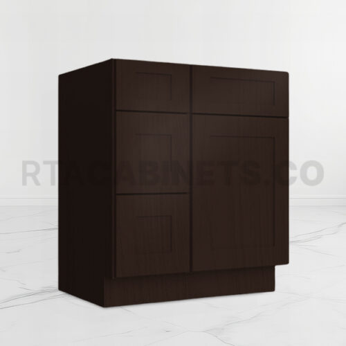 Brown Shaker 30 W Vanity Combo with Drawers, rta cabinets, brown kitchen cabinets, wholesale cabinets