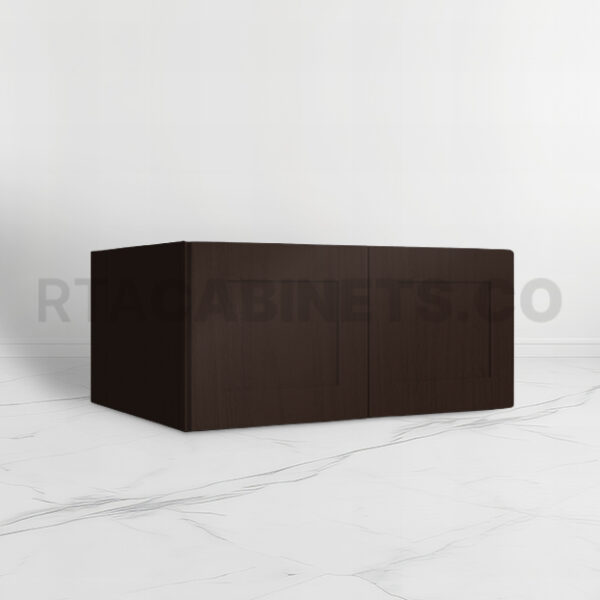 Brown Shaker 33 W Refrigerator Wall Cabinet, brown kitchen cabinets, rta cabinets, wholesale cabinets