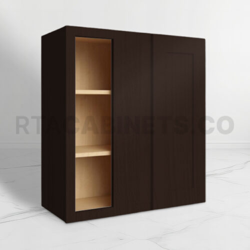 Brown Shaker 36 H Wall Blind Cabinet, brown kkitchen cabinets, rta cabinets, wholesale cabinets