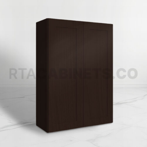 Brown Shaker 42 H Double Door Wall Cabinet, rta cabinets, brown shaker cabinets, wholesale cabinets