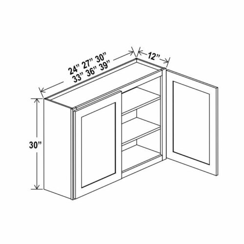 Charleston White Raised Panel 30 H Double Door Wall Cabinet, rta cabinets