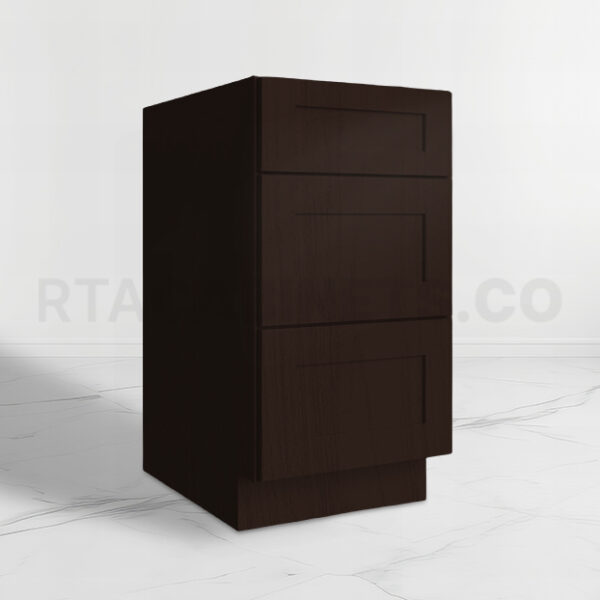 Brown Shaker Vanity Drawer Base Cabinet, rta cabinets, brown kitchen cabinets, wholesale cabinets