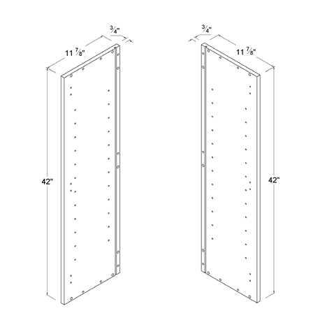 Frameless Gloss White Finished Panel 42H for Wall Cabinets, rta cabinets