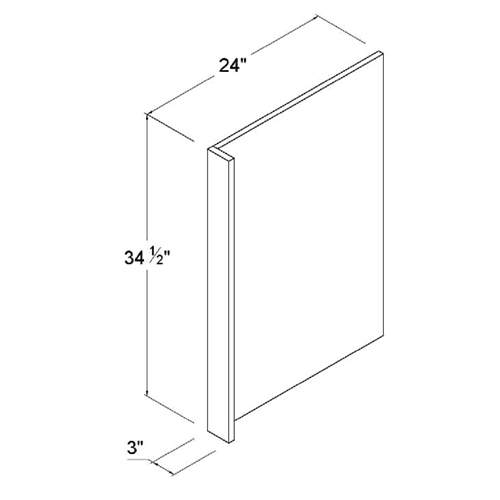 Frameless Gloss White Dishwasher Return Panel, rta cabinets