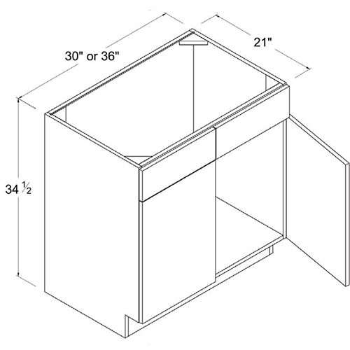 Frameless Gloss White Double Door Double Dummy Drawer Vanity Sink Base, rta cabinets