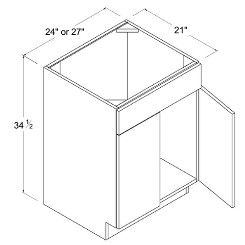 Frameless Gloss White Double Door Single Dummy Drawer Vanity Sink Base, rta cabinets