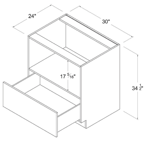 Frameless Gloss White Microwave Base Cabinet, rta cabinets