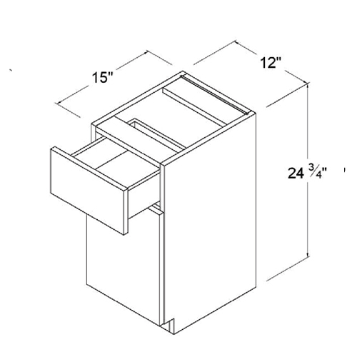 Frameless Gloss White MINI Base Cabinet, rta cabinets