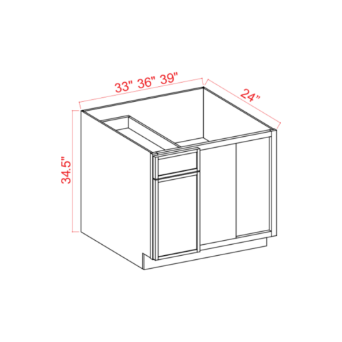 Slim White Oak Shaker Blind Corner Base Cabinet, rta cabinets