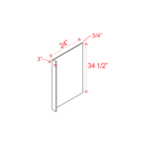 Slim White Oak Shaker Dishwasher Return Panel, rta cabinets