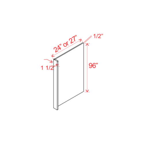 Slim White Oak Shaker Refrigerator End Panel Veneer, rta cabinets