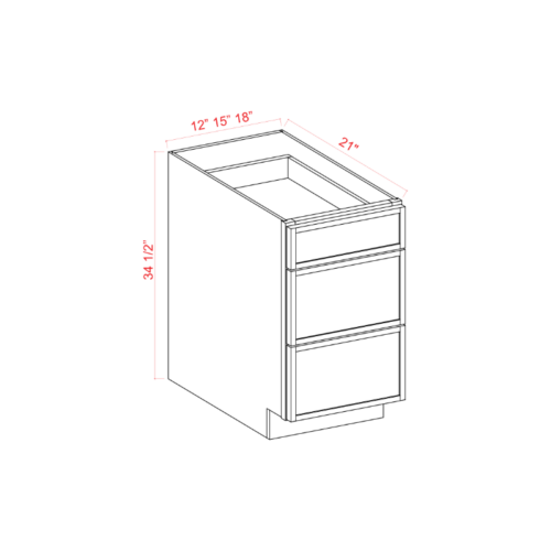 Slim White Oak Shaker Vanity Drawer Base Cabinet, rta cabinets