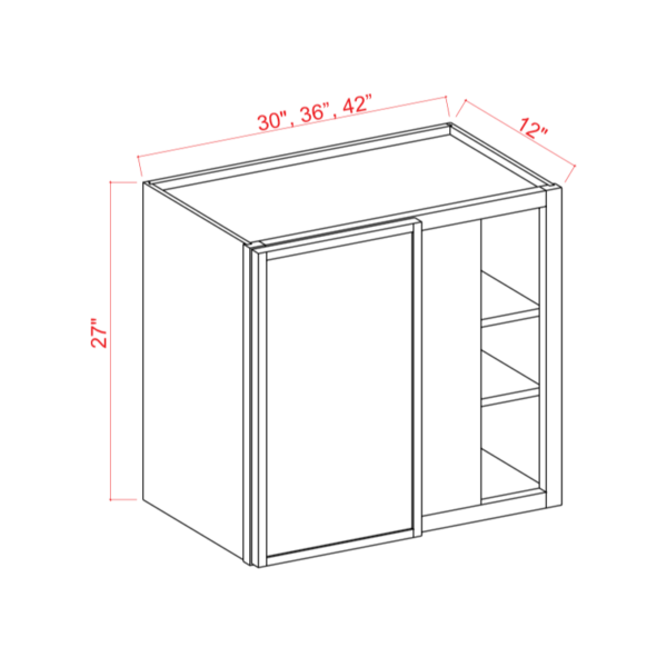 Slim White Oak Shaker Blind Corner Wall Cabinet, rta cabinets