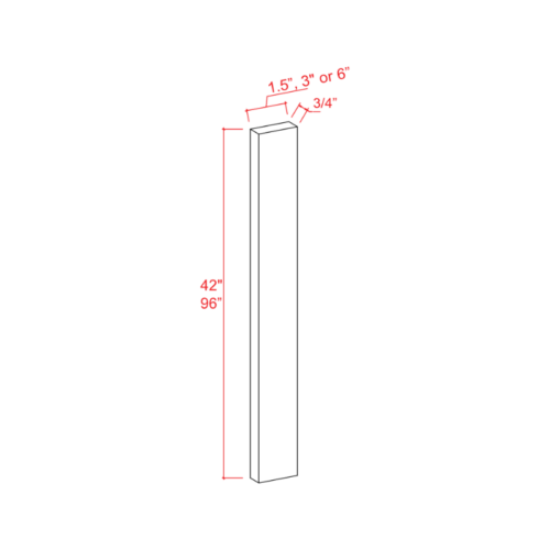 Dove White Slim Shaker Tall Filler, rta cabinets