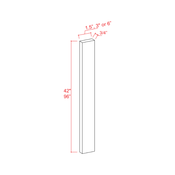 Dove White Slim Shaker Tall Filler, rta cabinets