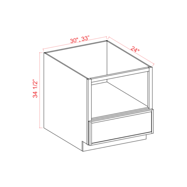 Slim White Oak Shaker Microwave Base Cabinet, rta cabinets