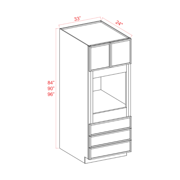 Slim White Oak Shaker 33 W Oven Pantry Cabinet, rta cabinets