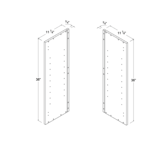 Frameless Gloss White Finished Panel 36H for Wall Cabinets, rta cabinets