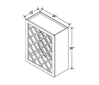 Charleston White Raised Panel Wine Rack 30H, rta cabinets