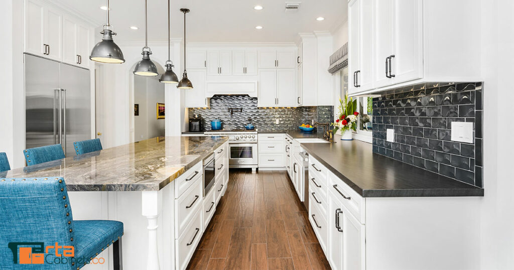 white cabinets