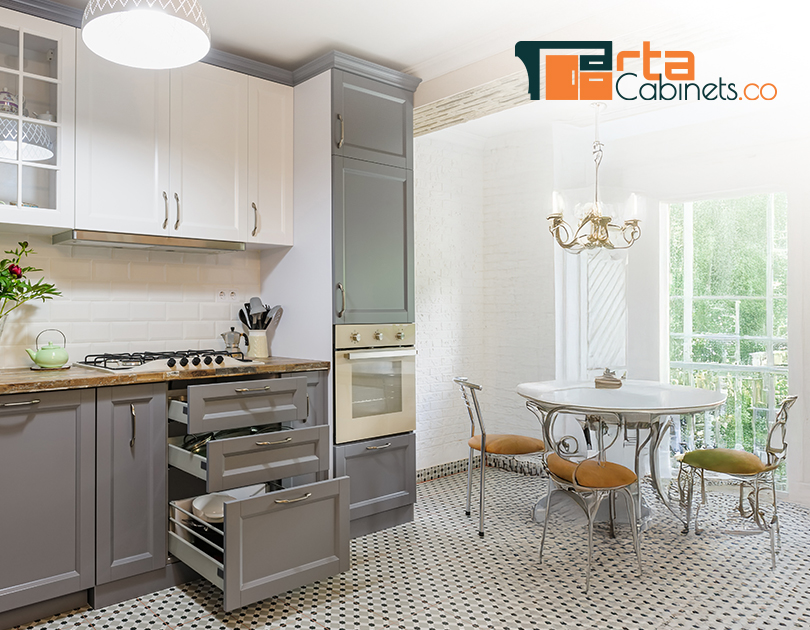 shaker gray cabinets